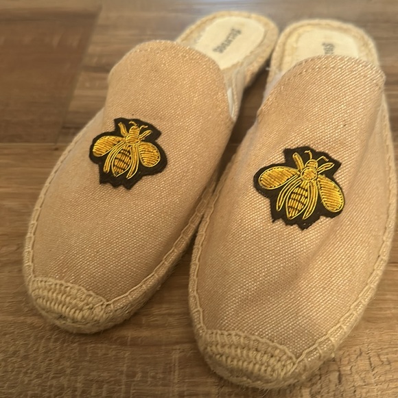 ASOS Soludos Beige Espadrille Mules With Bee Embroidery SIZE 10 - Picture 9 of 12